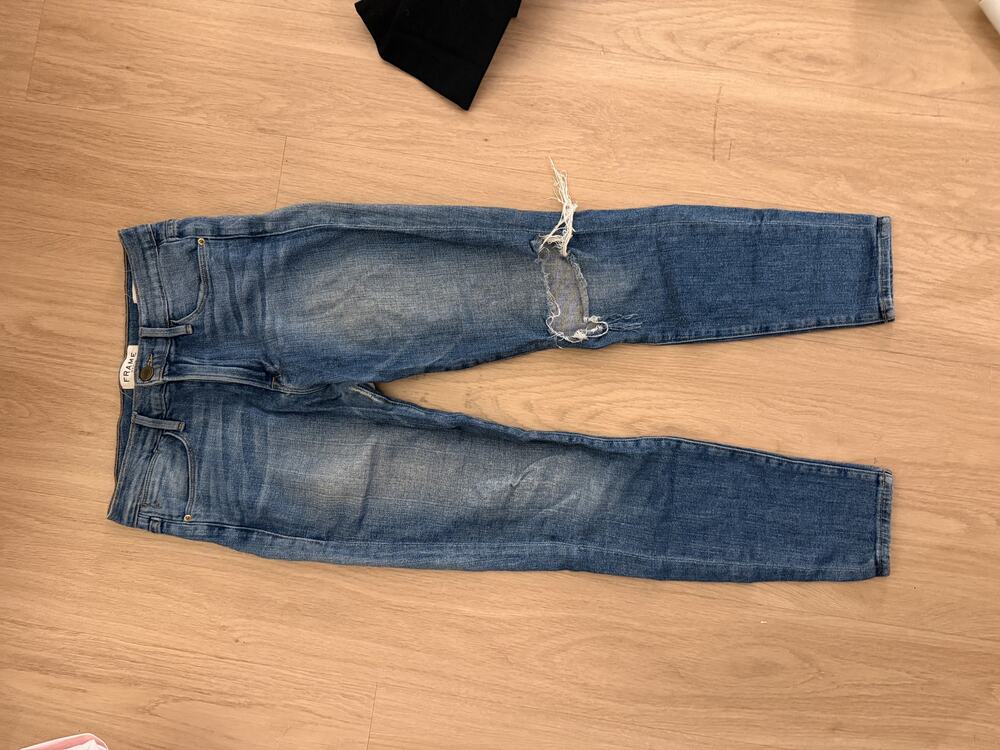 FRAME Le High Skinny Distressed Blue Skinny Jeans Size 27